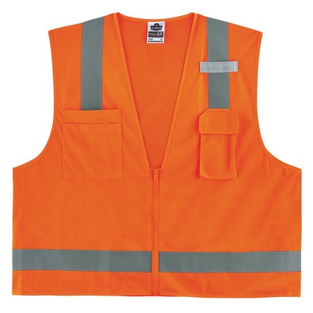 GLOWEAR BY ERGODYNE 4XL Orange Economy Surveyors Vest Class 2 - Single Size 8249Z-S